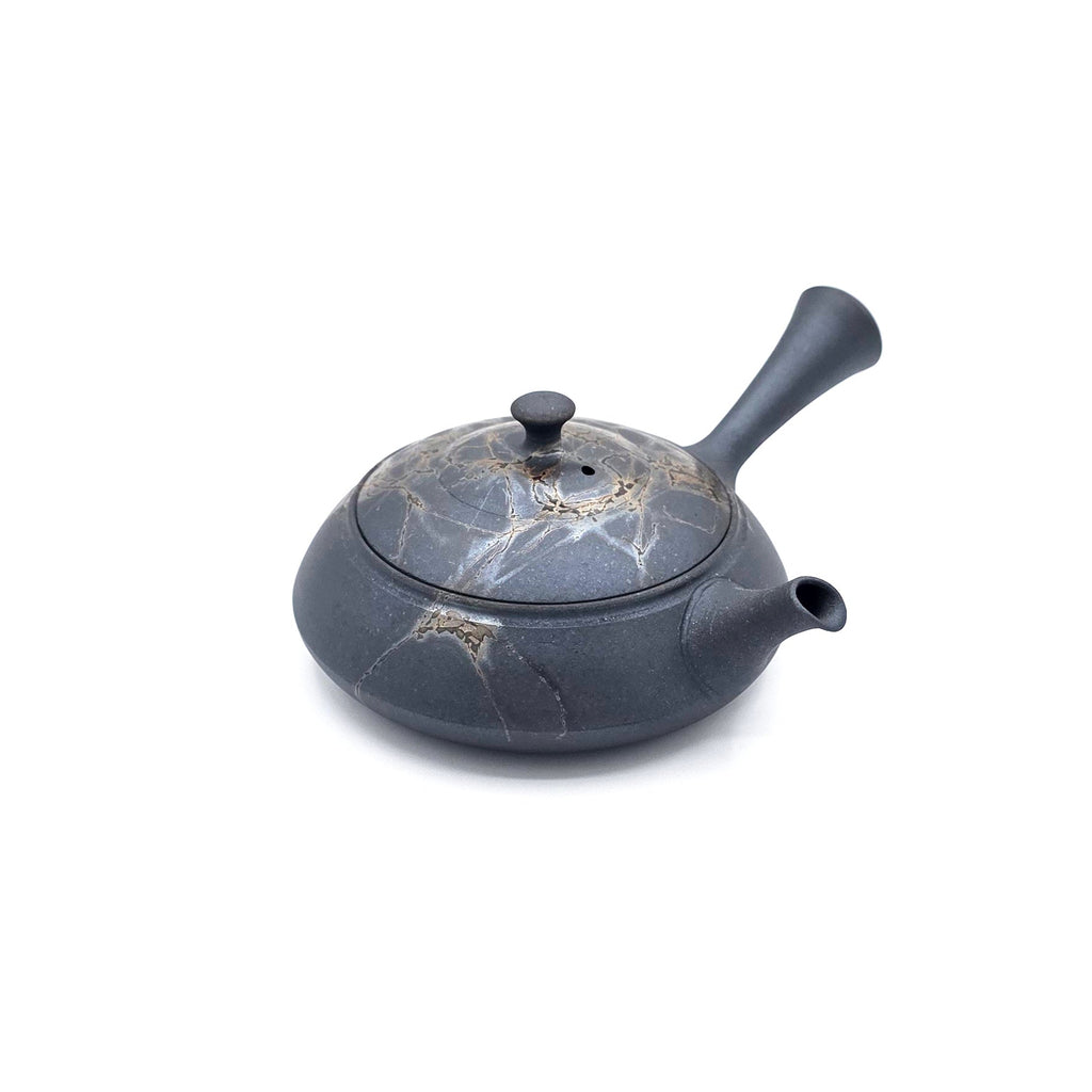 Blue Tokoname-Yaki, Mogake Japanese Kyusu Teapot - Fujita Tokuta-  210 ml
